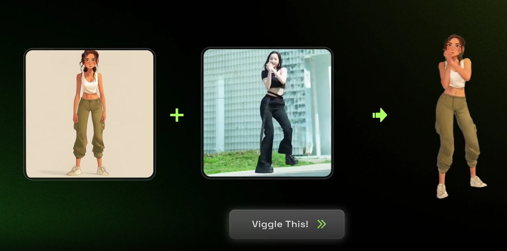 this image aims to attract users to use the Viggle AI tool, which provides rich animation production options and simple operation processes, allowing users to easily create their own animation works.